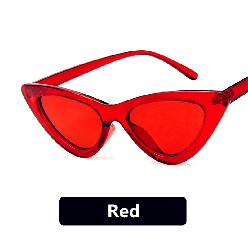 Новые солнцезащитные очки кошачий глаз, женские солнцезащитные очки, модные женские винтажные очки, Женские Треугольные сексуальные ретро очки UV400 - Цвет линз: Red