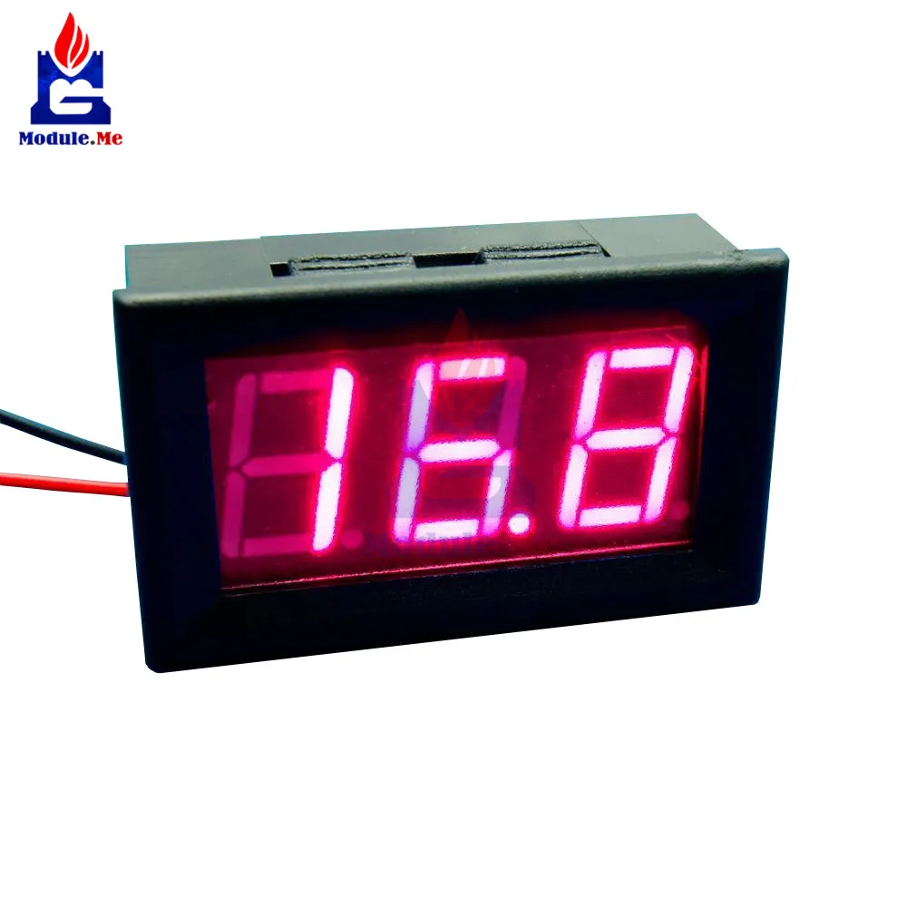 

2 Wire 0.56 inch DC 5V~120V Voltmeter 3 Red Digital LED Display Meter Voltage Volt Meter for Car Electric Vehicle