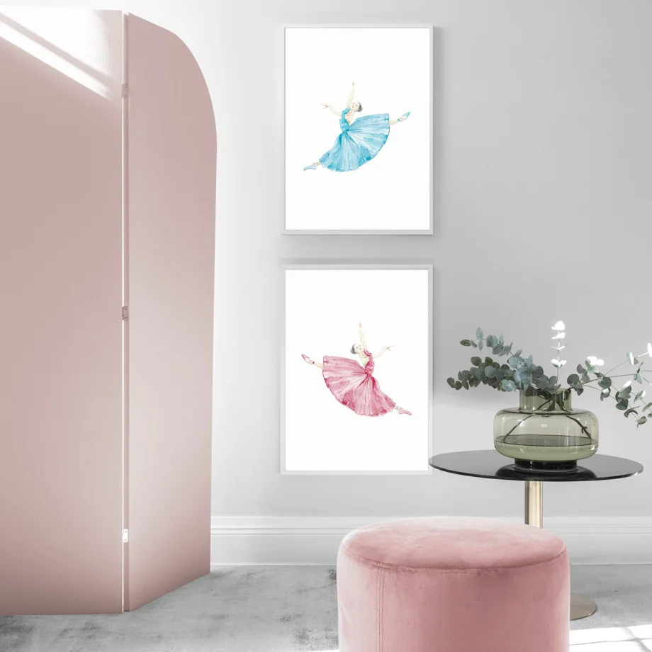 Watercolor Ballet Dancer Nordic Posters And Prints Wall Art Canvas Painting Wall Pictures For Living Room Girl Room Home Decor