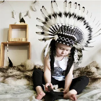 

Ins wind manual Indian headdress feathers party hair decoration accessories pictures cos props