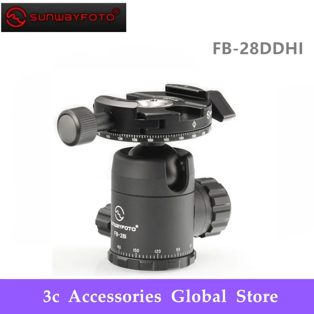 

SUNWAYFOTO FB-28DDHI Tripod Mini Ball Head Quick Release Clamp For DSLR Panoramic BallHead Release Clamp with Arca Plate