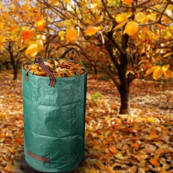 

1PC Reusable 272L/120L Heavy Garbage Garden Trash Bag PP Leaves Grass Refuge Bags Color Green Garden Supplies 2 Sizes