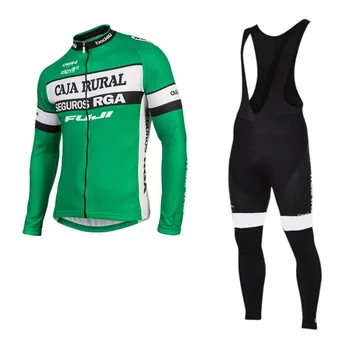 

spring autumn pro team caja rural cycling jersey breathable long sleeve bike jersey maillot MTB Bicycle Ropa Ciclismo gel pad
