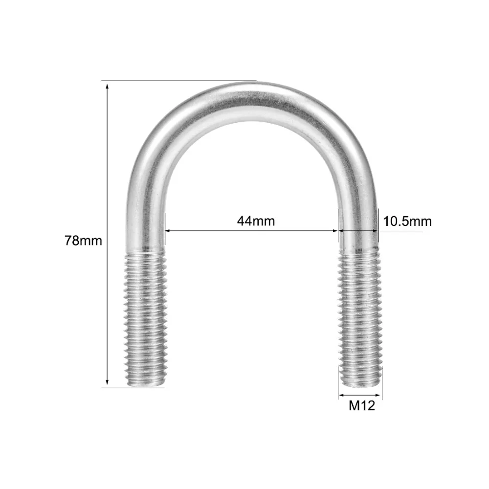 

Uxcell M12 304 Stainless Steel U-Bolt Fastener For 42/60mm Pipe Diameter Mechanical Fittings Connection Fasteners Bolt Hardware