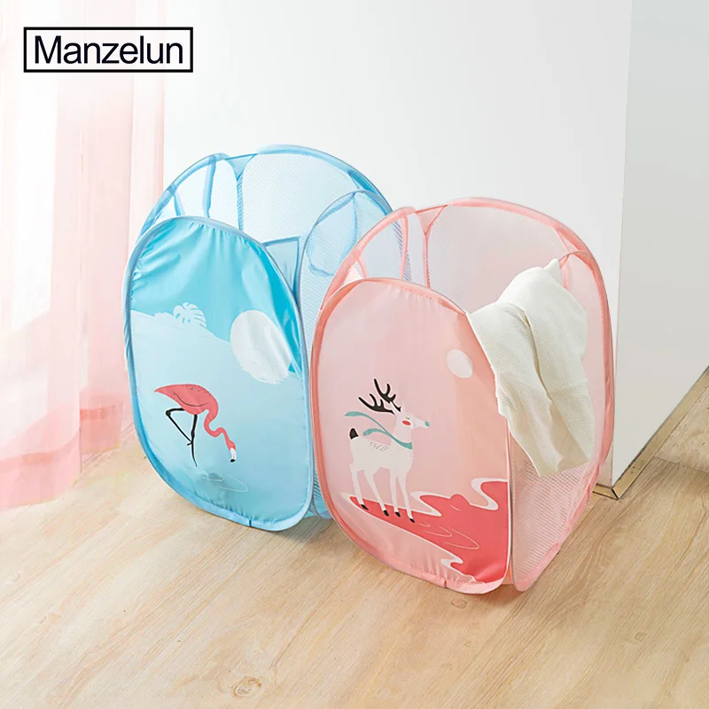 Cartoon Folding Laundry Basket Toy Storage Picnic Basket Box  (8)