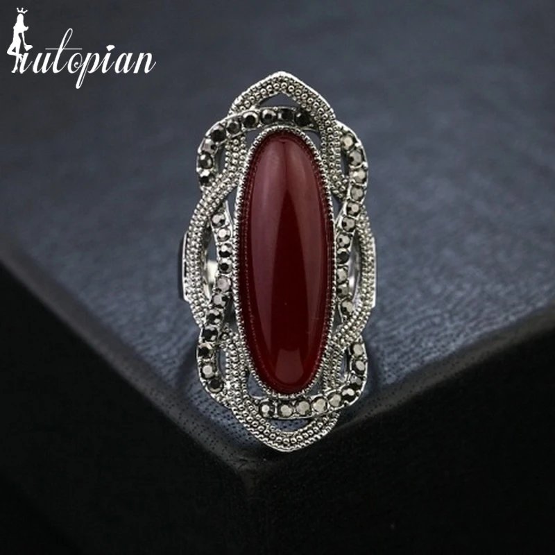

Iutopian Brand Vintage Retro Ring Anel For Woman With Top Quality Bohemia Rings Birthday Gift #RB02830