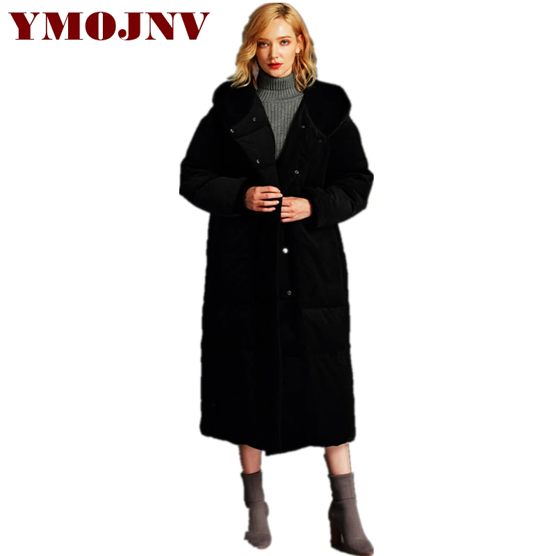 YMOJNV 2019 зимний женский пуховик пальто женская длинная модная утепленная верхняя