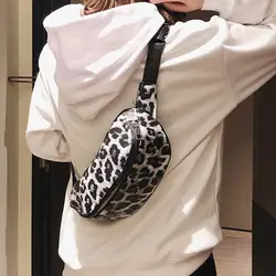 Нейтральный поясная сумка для женщин Открытый молния леопардовым принтом груди сумки супер качество ног