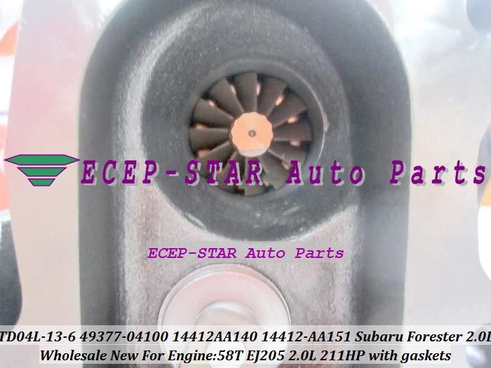 TD04L-13-6 49377-04100 14412AA140 14412-AA140 14412-AA151 Turbo Turbocharger for Subar Forester 58T EJ205 2.0L 211HP (3)