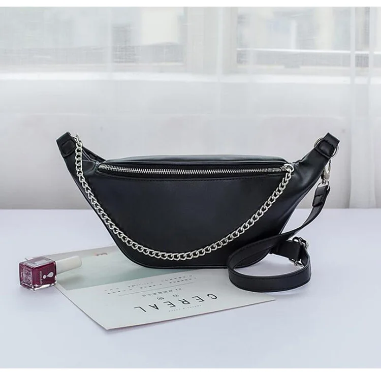 REPRCLA Новый поясная сумка талии мешок высокое качество из искусственной кожи нагрудный ремень сумка с цепочкой Для женщин сумки на плечо