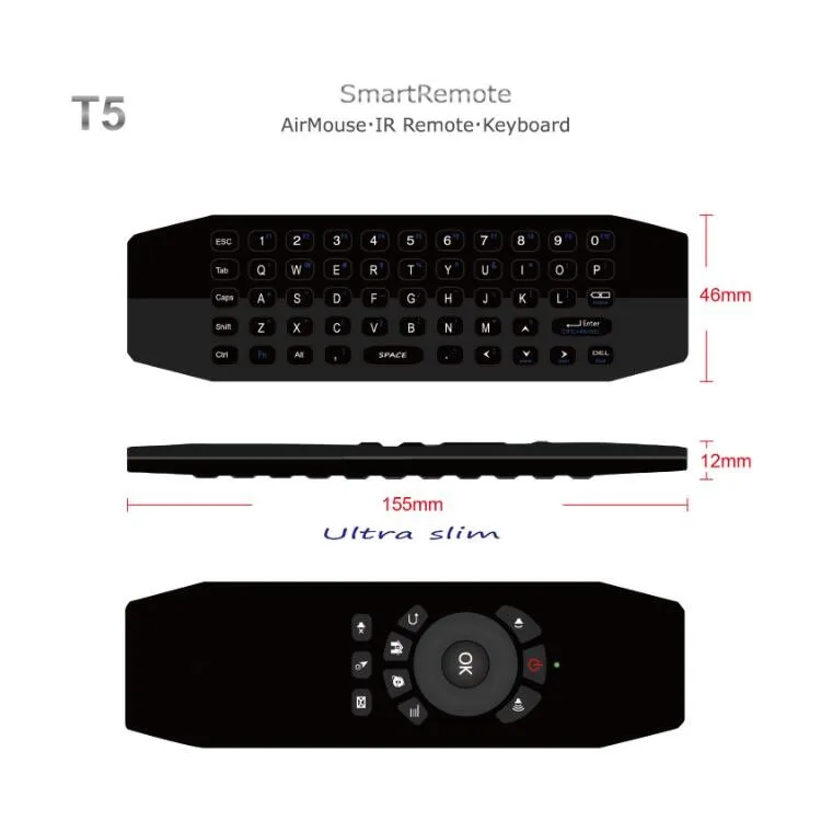 T5 Mini Air Мышь с микрофоном голос 2,4G Беспроводной 6 оси дистанционный пульт для компьютера дистанционного Управление ИК-обучения микрофон для Android ТВ коробка