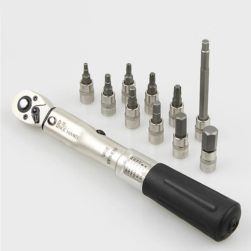 

Bike Torque Wrench Bicycle Repair Tools Kit Allen Key Tool Socket Set Road MTB Bike Tools 1/4'' Torque Fix Set 2-24 NM