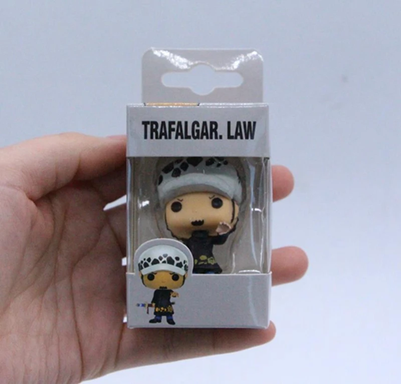 Аниме one piece Trafalgar Law Monkey D Luffy милый брелок для ключей Kwaii виниловые фигурки Коллекция Модель игрушки - Цвет: Trafalgar with box