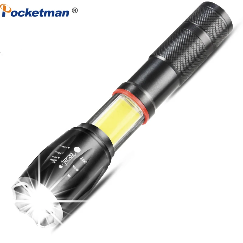 

Super Bright LED Flashlight Rechargeable 10000Lumens Zoomable 5 Modes Linterna Led Torch Magnetic for Camping and Hiking