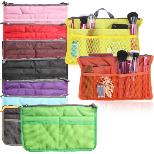 Популярная Косметика сумка Для женщин Travel Organizer Mini Nylon Красота случае Повседневное косметичку девочек сумка для хранения держатель Neceser