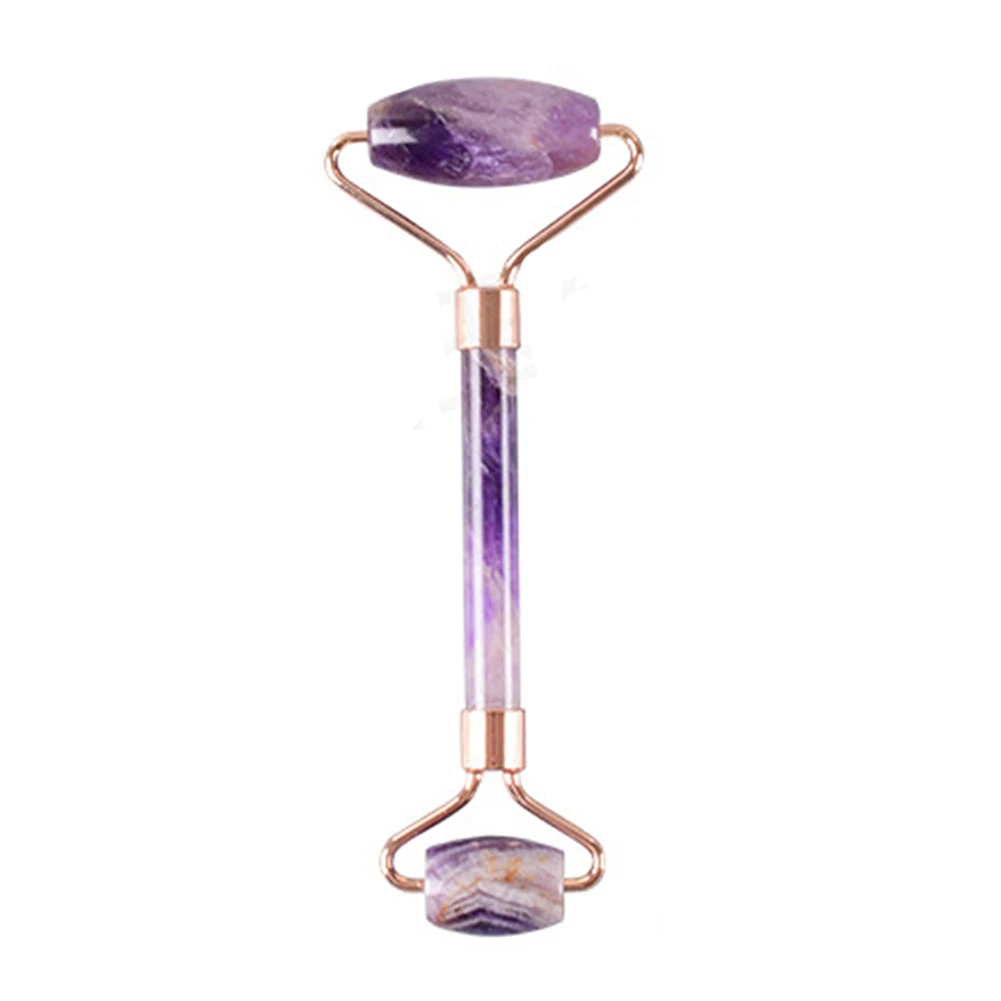 

1PC Jade Roller Amethyst Massage Gua Sha Tool Natural Stone Roller Facial Neck Massage Slimming Anti Wrinkle Cellulite Care Tool