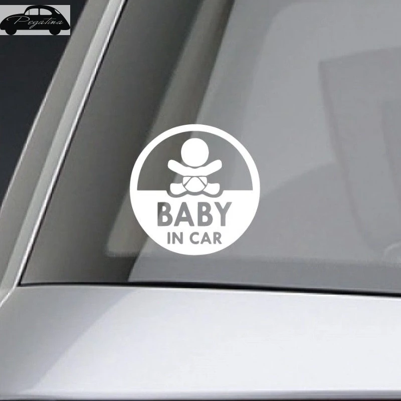 Pegatina Baby In Car Waving Baby on Board Safety Sign Cute Car Decal Vinyl Sticker