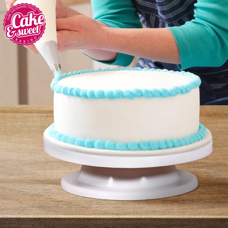  Cake Turntable Rotating Cake Decorating Turntable Stand Kitchen Display Stand Cake Swivel Plate Rev