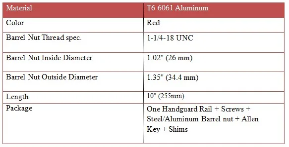 AR15 красный 10 ''дюймовый Алюминий свет Вес Бесплатная поплавок М-Lok Handguard Пикатинни для охоты