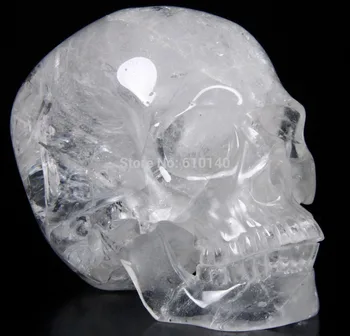 

Huge 5.9" QUARTZ ROCK CRYSTAL Carved Crystal Skull, Super Realistic, Healing#730