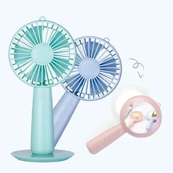 

Adoolla Mini USB Charging Desktop Handhold Fan with Make-up Mirror