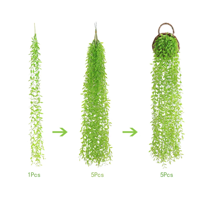 5 шт. Планта искусственные растения тропические листья ивы Новое время ограничено Osier сад украшение дома аксессуары пластик