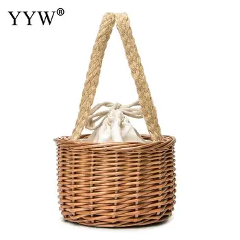 

Straw Handmade Tote Bag Large Capacity Weave Handbag Brown Weave Literary Style Ranttan Beach Hand Bags 2019 Hot Summer Bag