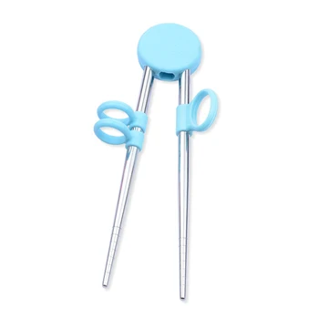 

Home Dinner Lunch Gift Kids Pig Pattern Chopsticks Training Enlightenment Portable Tableware Stainless Steel Children Learning