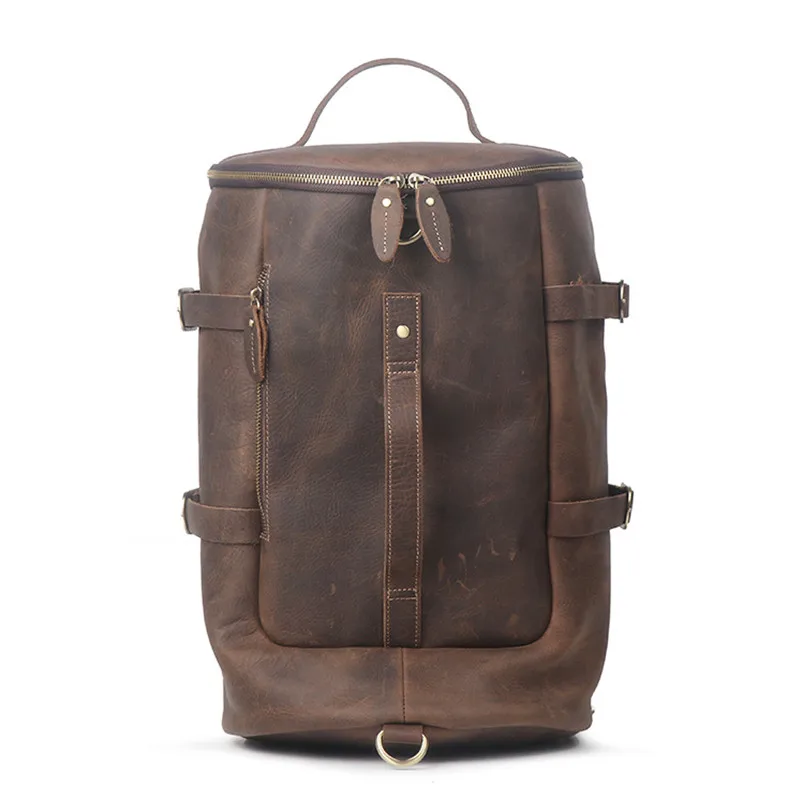 Vintage cow leather backpacks genuine leather bag