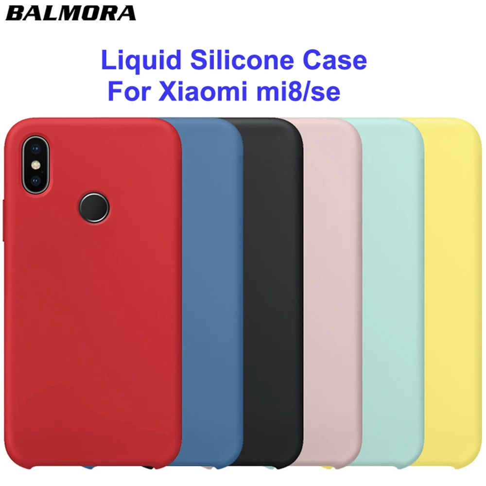 

BALMORA Moblie Phone Case For Xiaomi 8 se 6x A2 Original Liquid Silicon Back Cover For Mimax 3plus mix 2s Cases Protective Funda