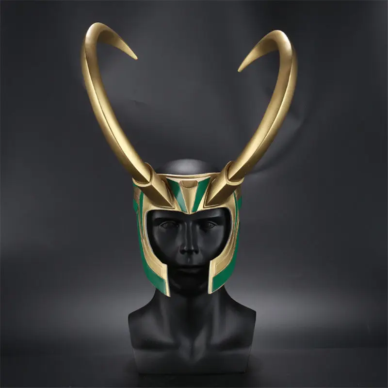 2017 Movie Thor 3 Ragnarok Loki Laufeyson PVC Cosplay Mask Helmet Halloween Prop