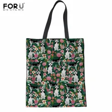 FORUDESIGNS/летние тканевые сумки для шоппинга с рисунком собаки хаски и Хаски для девочек, модная большая сумка-тоут для покупок, сумка для продуктов