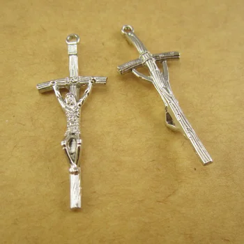 

100pcs of 3.8cm Papal Crucifix Cross Pendant with a Hole in the Legs