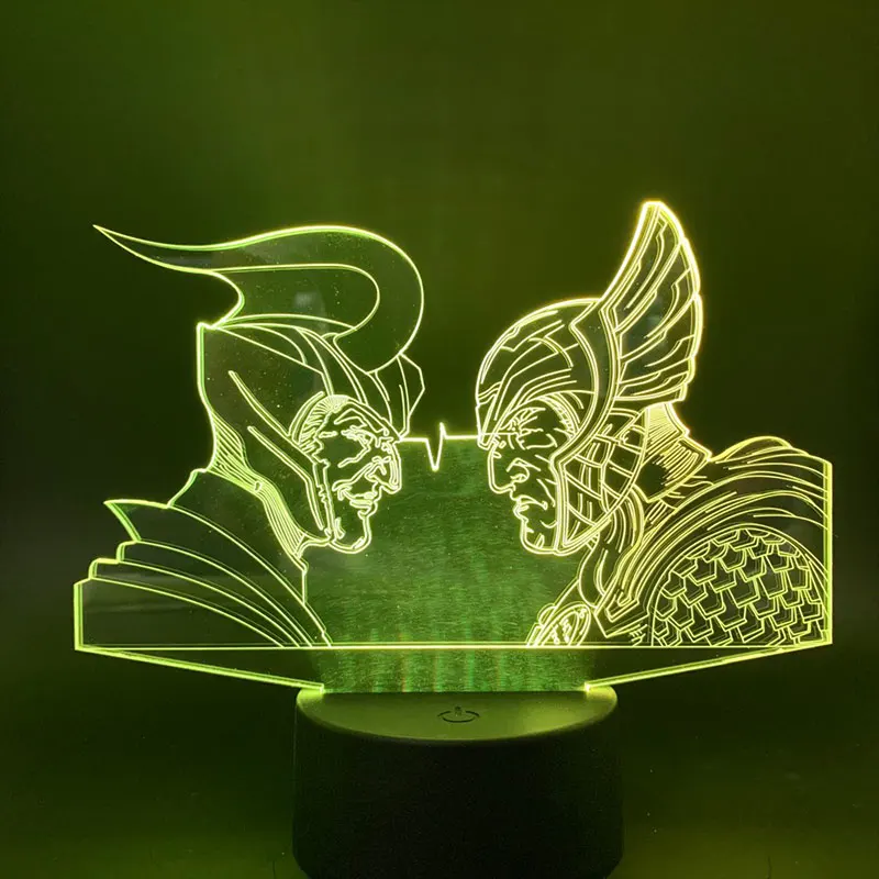3d настольная лампа Марвел Тор Loki CP рисунок 3D Акриловый Красочный USB светодиодный настольная лампа подарок для ребенка