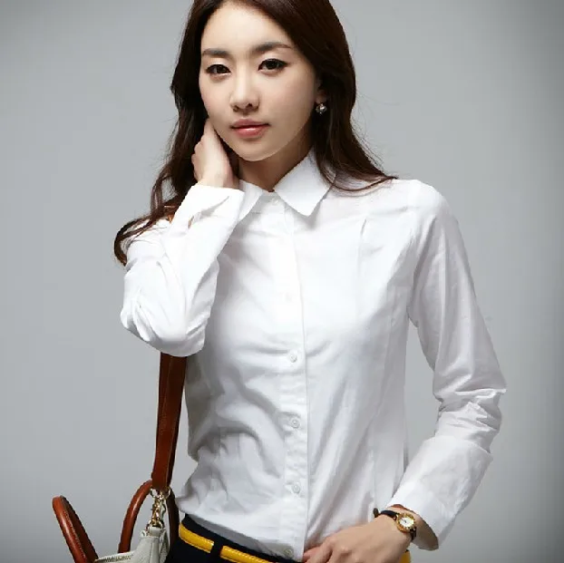 S XXL womens career blouse cotton working wear Free