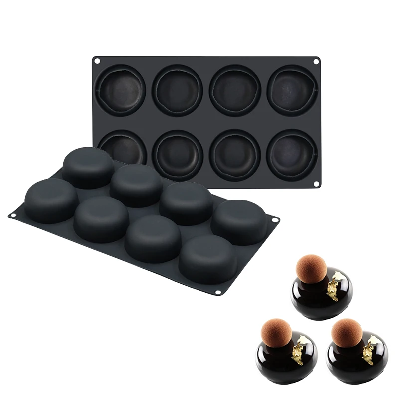 

8 Holes Round Truffle Cake Mold For Dessert Chocolate Molds DIY Muffin Brownie Pudding Jelly Baking Moulds Cake Decoration Tools