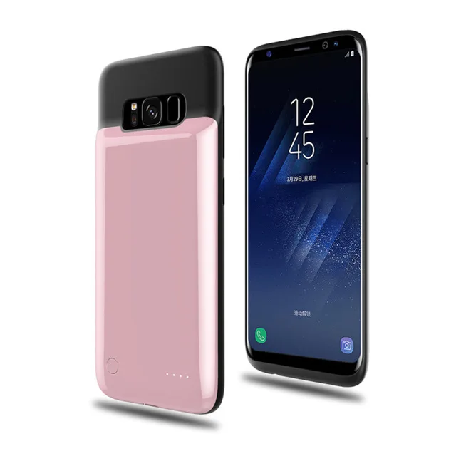 KQJYS ультра тонкий магнитный чехол для зарядного устройства 4000 мАч для samsung Galaxy S8 S8 Plus чехол для резервного питания - Цвет: Pink  For  S8