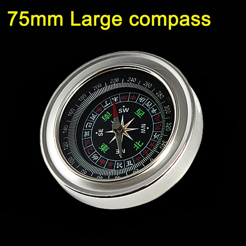 Large 75mm stainless steel compass behind the compass compass portable