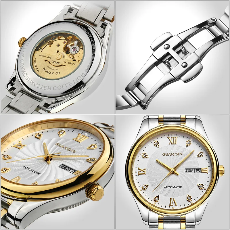 GUANQIN Mens Watch Top Brand Automatic Watch Calendar Luminous Perspective Week Clock Men Water Resistant Male Wristwatches 2017 (11)