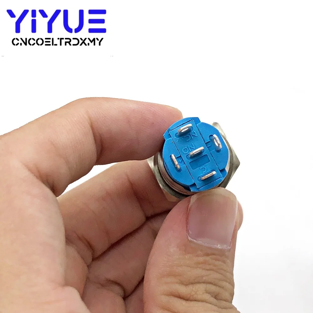 Metal Push Button Switch 16mm With LED light 3V 12V 24V 220V (2)