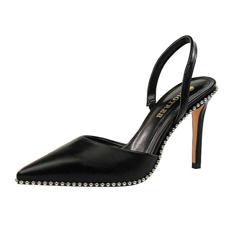 

Woman Shoes High Heels fashion Metal Women Pumps Spring Summer Office Shoes Pointed Toe Sexy Evening Shoes S8 Heel 9cm