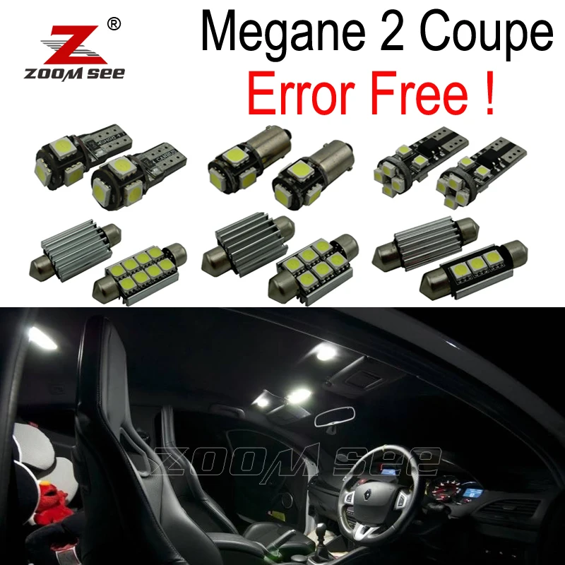 

10pc x canbus Error Free for 2003-2008 Renault Megane II 2 MK2 Coupe LED Bulb Interior Reading dome trunk Light Kit