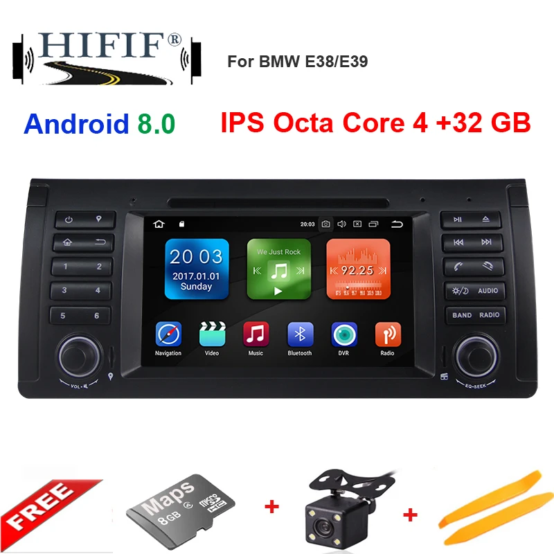 Flash Deal IPS Android 8.0 OCTO CORE 4G RAM 32GROM CAR DVD player For BMW E39 X5 M5 E38 E53 GPS receiver Audio radio navigation multimedia 0