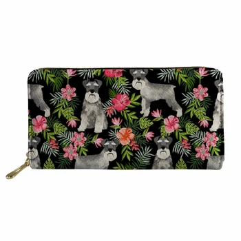 

Women Long Phone Cash Purse with Zipper Ladies Schnauzer Prints Cute Coin Change Pocket for Females Clutch Money B