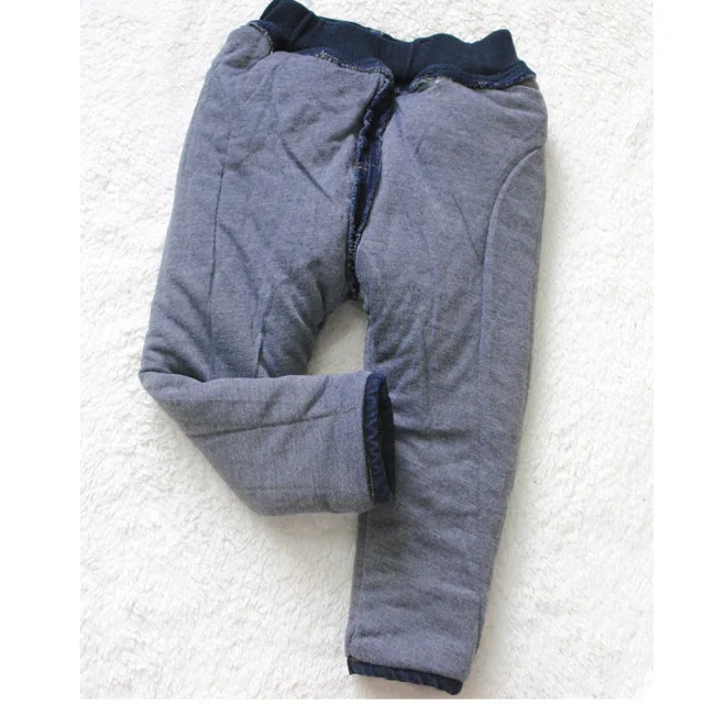 4081 very warm  kids winter jeans boys pants navy blue cotton-padded trousers baby boys jeans thick winter fashion 5