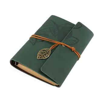 

PU Cover Loose-leaf String Bound Blank Notebook Notepad Travel Journal Diary Jotter - Size L
