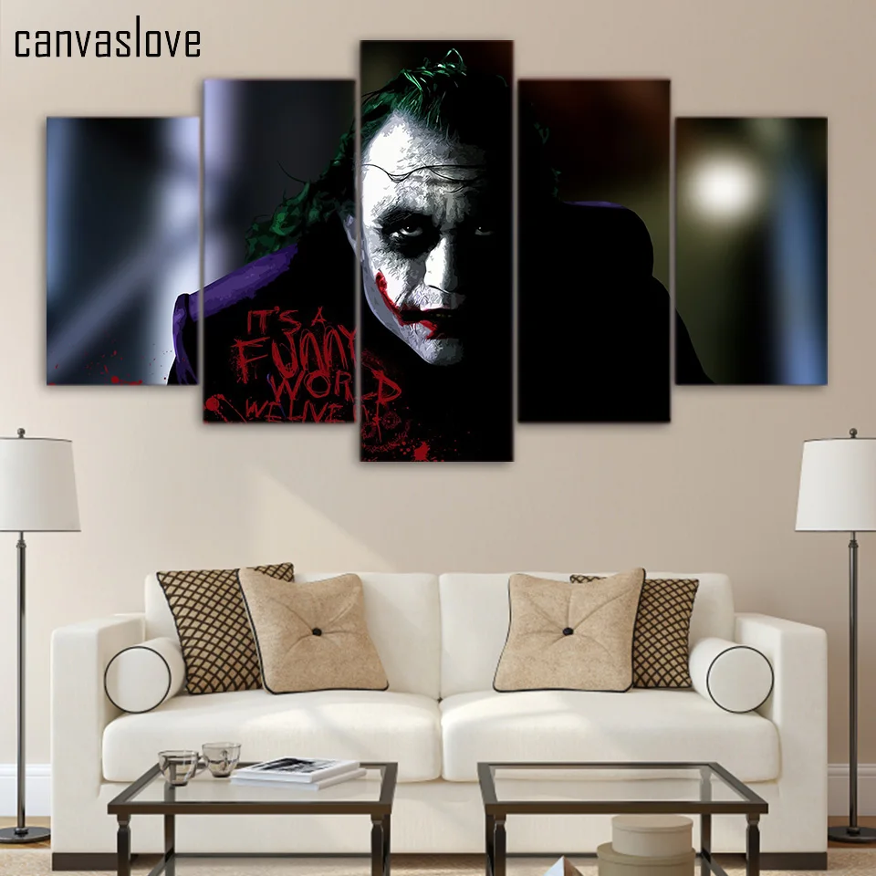 HD Printed joker Poster 5 piece picture Painting wall art room decor