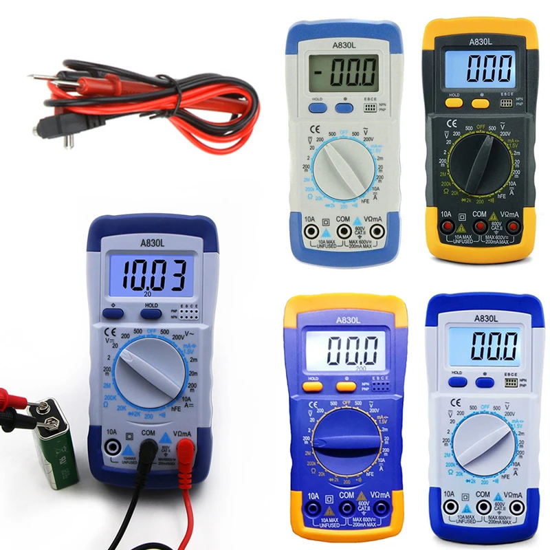 A830L ЖК-цифровой мультиметр DC AC диодный измеритель напряжения Freguency Вольт Тест er тестер тока Вольтметр Амперметр метр Датчик дисплей инструмент