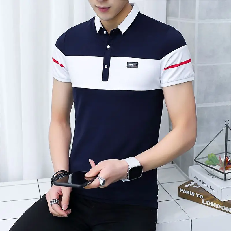 

men's polo shirts 2019 new brand arrival Tops Tees short sleeve turn down callor solid casual fashion cotton silk male polos