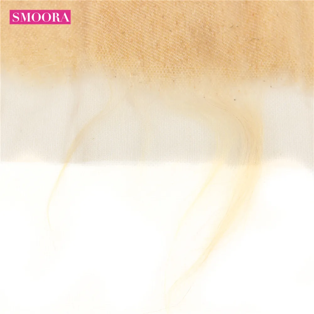 Smoora Brazilian Human Hair 613 Blonde Lace Frontal Closure 13x4 Free Part Remy Deep Wave Blonde Lace Frontal 130% Bleached Knot